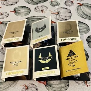 Paco Rabanne Fragrance Collection with Gold and Black Accents